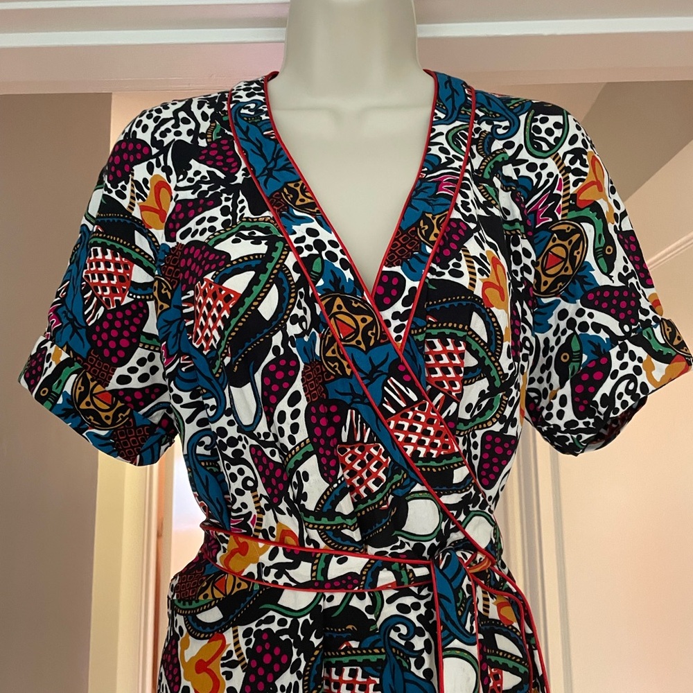 Veronica Beard Serena Multicolor Patterned Wrap M… - image 3